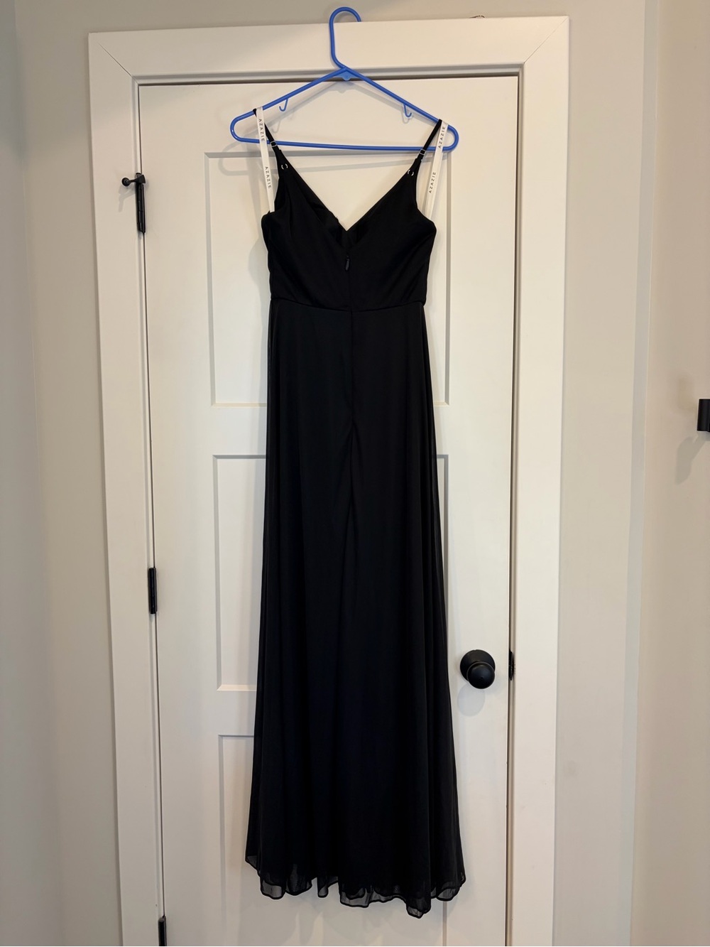 Azazie Black Spaghetti-Strap Maxi Dress